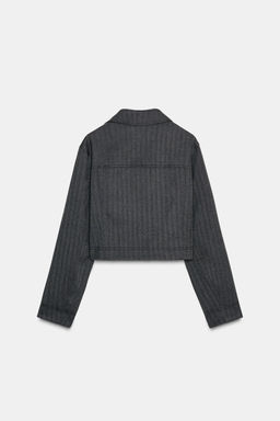 HERRINGBONE CROPPED BLAZER - Zara фото 7