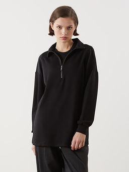 Dik Yaka Oversize Kad?n Sweatshirt