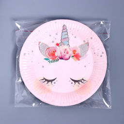Цена за 10 шт. Тарелка бумажная Единорог, мордочка, 18 см - Страна карнавалия фото 5