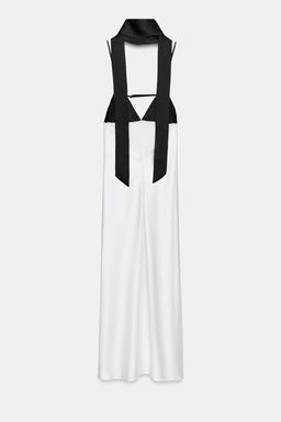 VESTIDO LENCERO COMBINADO FOULARD / Blanco - Zara фото 9