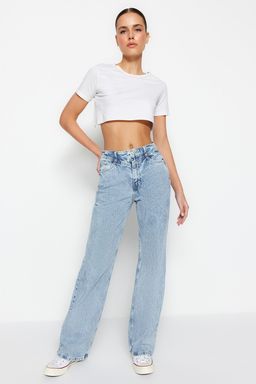 Siyah Yuksek Bel Wide Leg Jeans TWOSS21JE0385 - Trendyolmilla фото 20