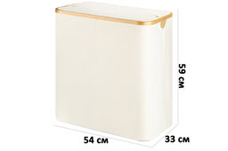 Корзина для белья 54*33*59 см 105 л с 2 отделениями и с 2 крышками, молочная - Elan gallery фото 2