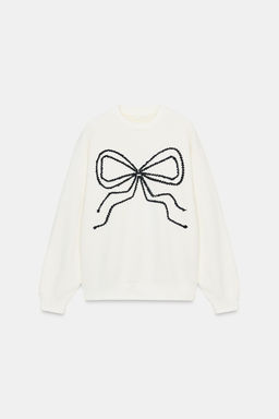 CONTRAST BOW SWEATSHIRT - Zara фото 4