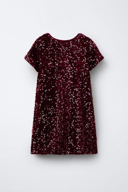 SEQUIN DRESS WITH VELVET BOW