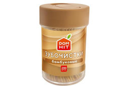 Зубочистки бамбуковые, 200шт. DOMHIT, 48,6 г (упаковка 10 шт)