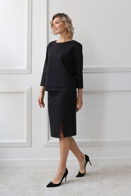 Юбка из трикотажа с разрезом - Looklikecat фото 2