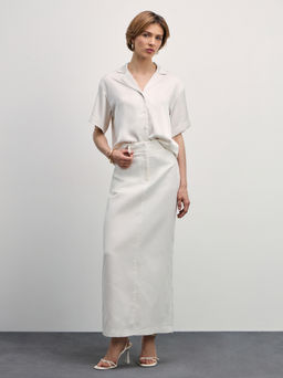 Атласная блузка с короткими рукавами / Zarina  фото 2