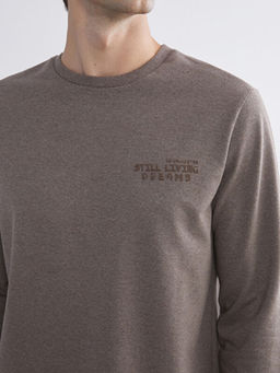 Bisiklet Yaka Bask?l? Erkek Sweatshirt