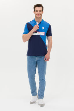 U. S. Polo Assn Мужская темно-синяя футболка с воротником-поло - U.s. polo assn фото 4