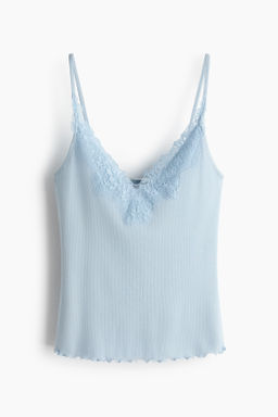 Top de tirantes finos con ribete de encaje - H&m фото 2