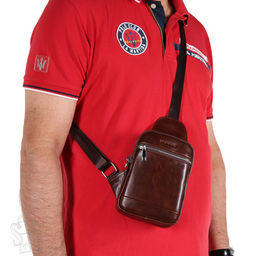 Сумка мужская кожаная 2023088-1BSH coffee Heanbag  в Новосибирске