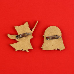 Цена за 4 шт. Значки деревянные, неразлучники Наша дружба это магия, 2 шт., 8?12 см