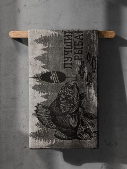 Полотенце махровое Этель Лучший рыбак, 50?90 см, 100% хлопок, 420 г/м?, коричневое