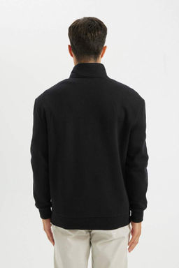 Толстая толстая толстовка на молнии и воротнике-стойке Comfort Fit - Defacto фото 6