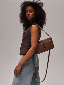 Сумка багет на плечо Deboro 31103 светлый орех