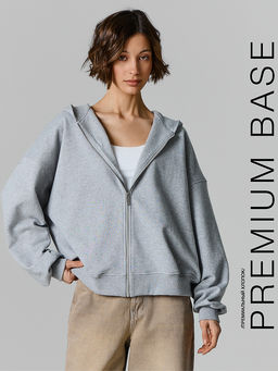 Толстовка женская серая на молнии