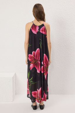 TRENDYOLMILLA Siyah Maxi Boy Boyundan Baglamal? Orme Esnek Maxi Elbise TWOSS23EL02372  фото 7