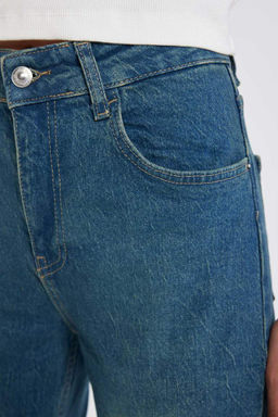 Длинные джинсовые брюки Comfort Mom с высокой талией - Defacto фото 5