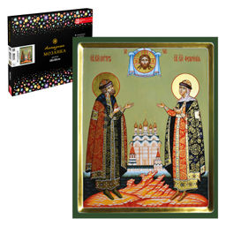 Набор для творчества Алмазная мозаика с частичной выкладкой арт. 65619 / 16 ПЁТР И ФЕВРОНИЯ