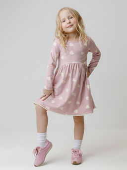 КР 5836/розовый лед,сердечки к599 платье для дев