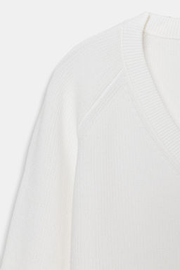 JERSEY PUNTO CUELLO PICO / Blanco - Zara фото 7