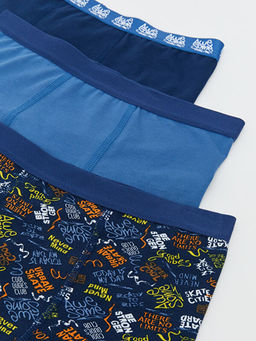 Bask?l? Erkek ?ocuk Boxer 3l?