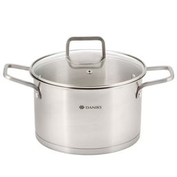 Кастрюля нерж, 4.75 л, с крыш, крыш стекло, Daniks, Ирати, индукц, SD-01369-22 (505744)