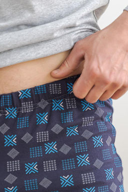 Пижама мужская из футболки с длинным рукавом и брюк из кулирки Генри синий - Амадэль фото 5