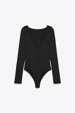 LACE POLYAMIDE BODYSUIT - Zara фото 7