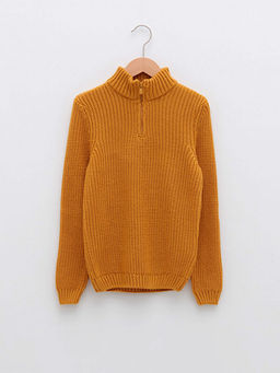 Dik Yaka Basic Uzun Kollu Erkek ?ocuk Triko Kazak