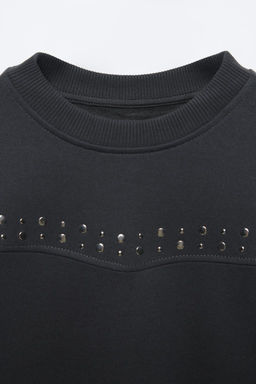 SWEATSHIRT WITH STUDS - Zara фото 6