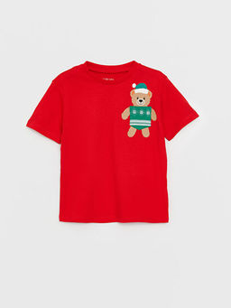 Bisiklet Yaka Bask?l? Erkek Bebek Ti??rt