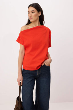 Ekru Regular/Normal Kal?p Kay?k Yaka K?sa Kollu 24/1 penye suprem Orme T-Shirt TWOSS26TS00184 - Trendyolmilla фото 10