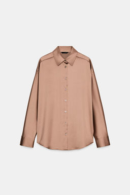 SATIN DROP-SHOULDER SHIRT - Zara фото 5