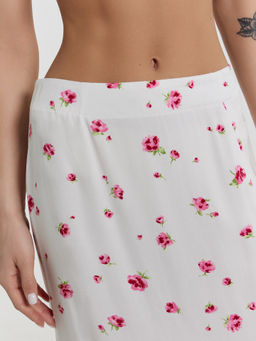 Юбка женская белая с цветочным принтом - Mark formelle фото 5