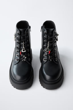 LACE-UP ANKLE BOOTS WITH CHARMS - Zara фото 15