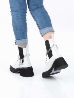 01-GZ6190-L61 WHITE Ботинки демисезонные женские (натуральная кожа) - Фабричный китай фото 3