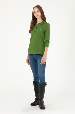 Женский зеленый базовый свитшот - U.s. polo assn фото 4