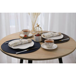 Цена за 12 шт. Салфетка сервировочная на стол Доляна «Лофт», d=38 см, синяя