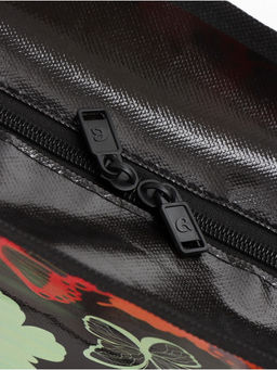 Сумка хозяйственная «Бабочки», на молнии, 40×15×30 см, чёрная