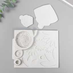 Молд силикононовый «Цветочный», набор 3 части