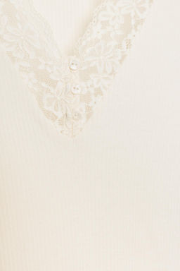 RIBBED LACE T-SHIRT - Zara фото 8
