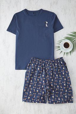 _ndigo Regular Fit K_pek Desenli _rme _ortlu Pijama Tak_m_ THMSS21PT0324 - Trendyolmilla фото 2