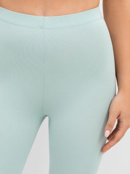 Велосипедки женские Mark Formelle с высокой талией зеленые из хлопка с эластаном фото 5