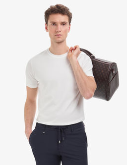 Ekru Slim Fit Bisiklet Yaka Triko Ti__rt