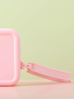 Kristaller Косметичка женская силиконовая, прямоугольная, розовый