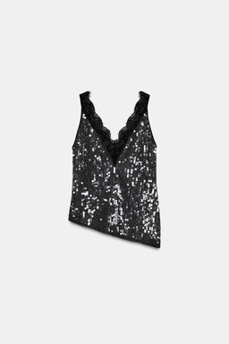 ZW COLLECTION LACE SEQUIN TOP - Zara фото 4