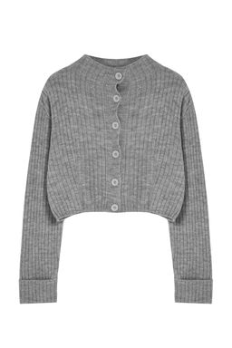 Koyu Gri Crop Yumusak Dokulu Dik Yaka Triko H?rka TWOAW22HI0174