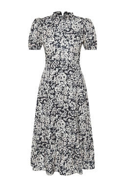 TRENDYOLMILLA Ac?k Mavi Cicekli A Kesim F?rf?rl? Midi Dokuma Elbise TWOSS20EL0894  фото 7