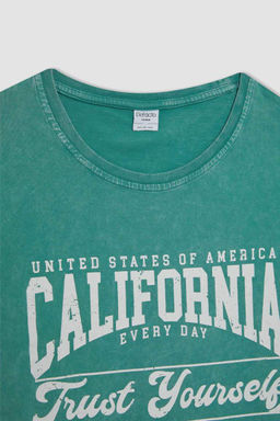 Футболка стандартного кроя с круглым вырезом и короткими рукавами с принтом - Defacto фото 8